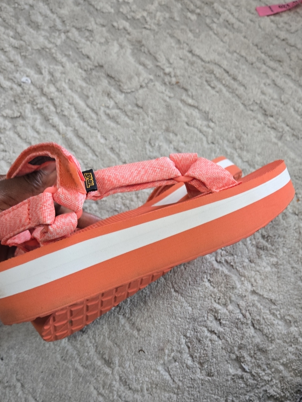 Teva Coral Orange Strappy Platform Sandals Size 11 - Picture 2 of 8